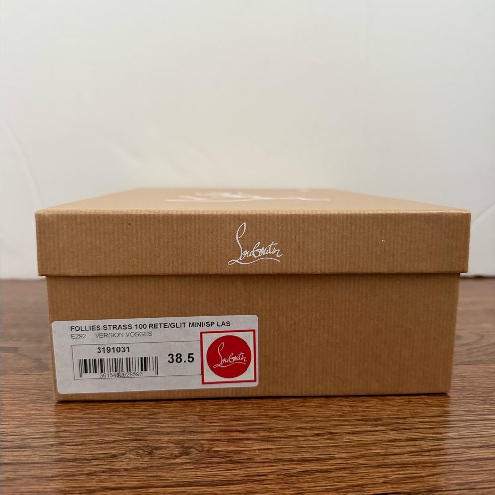 Louboutin Follies Strass 100mm Rete Glitter Mini Specchio Mesh Pumps - Picture 15 of 16